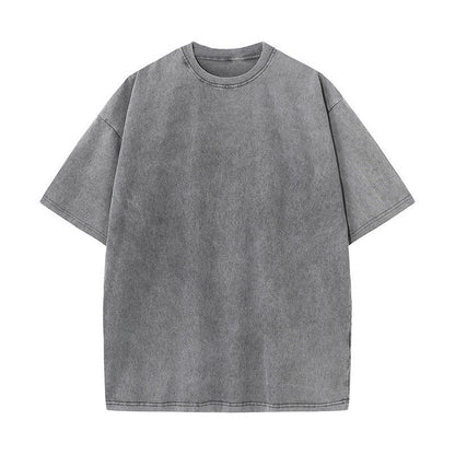 Men's Acid Wash Batik Crewneck T-Shirt | Drop Shoulder