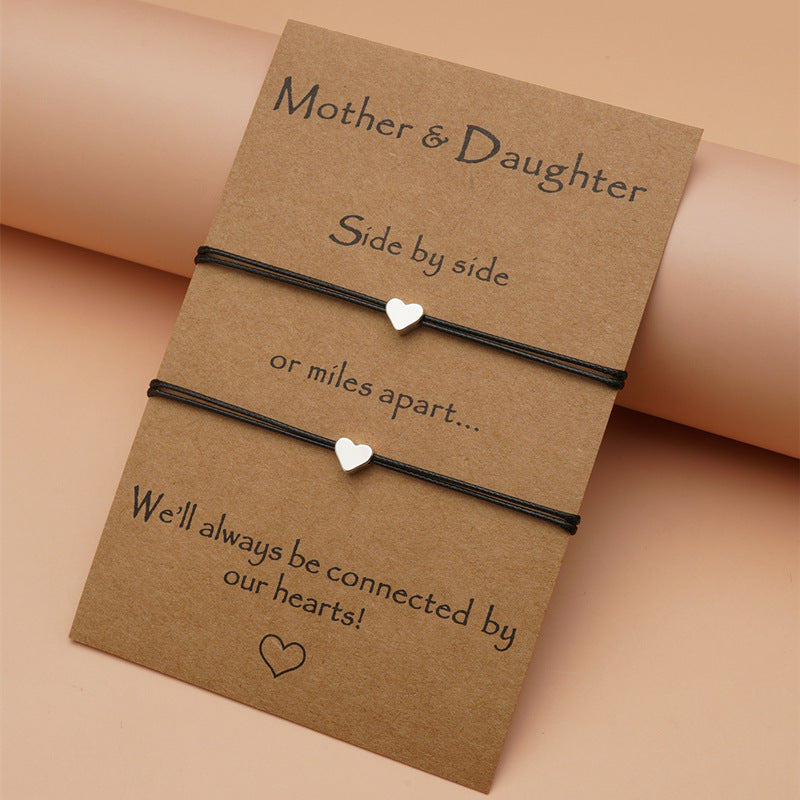 Heart-Shaped Adjustable Copper Bracelet with Gift Card
