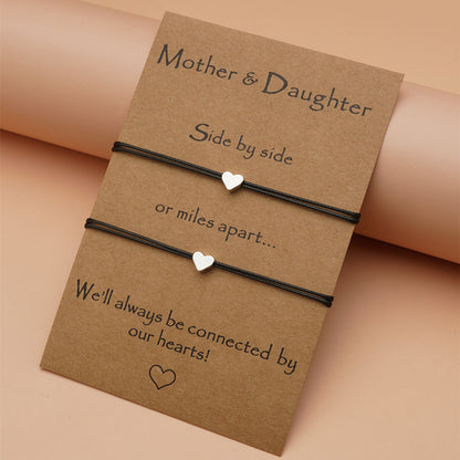 Heart-Shaped Adjustable Copper Bracelet with Gift Card