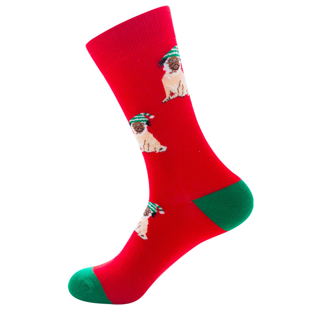 Men’s Novelty Jacquard Cotton Mid-Tube Socks 26 Designs Santa Moose EU 39-46