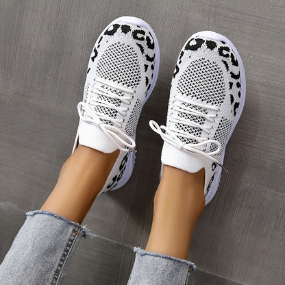 Women's Leopard Print Mesh Lace-Up Sneakers | EU 35–43