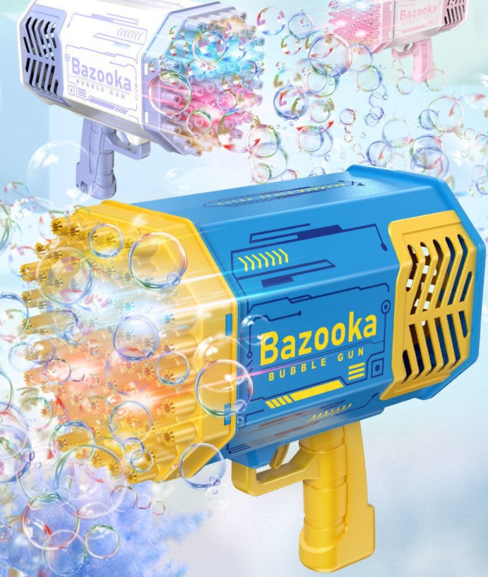 69-Hole Rocket Bubble Gun with LED Lights - Kids Bubble Toy