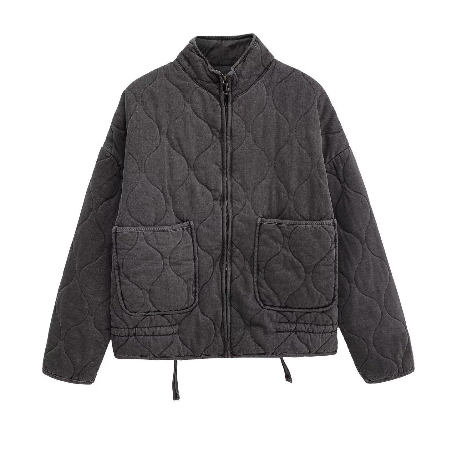 Women's Lace-Up Padded Coat with Pockets - 5 Colours