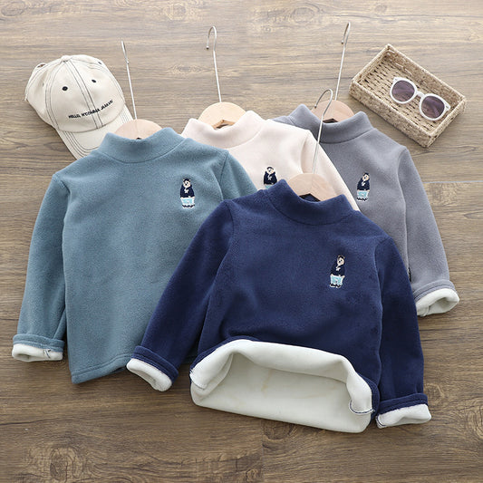 Kids Long Sleeve Base Layer Top – Soft Polyester Pullover