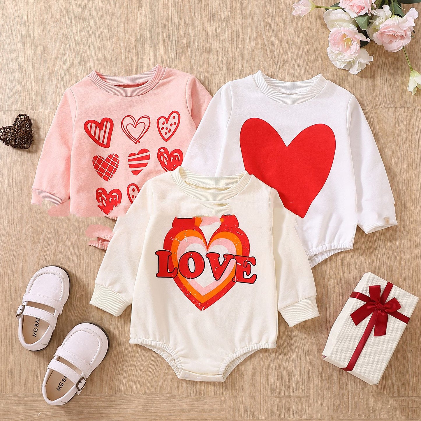 Baby Long Sleeve Cotton Romper – Soft Snap-Button Bodysuit