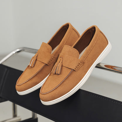 Men's Suede Tassel Brogue Slip-On Loafers | EU 39-45