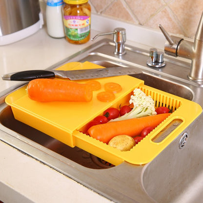 Multifunction Chopping Board with Drain Basket | Kitchen Prep Board