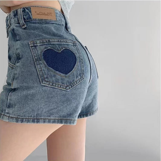 High Waist A-Line Denim Shorts | Wide Leg | Blue | Sizes S-XL