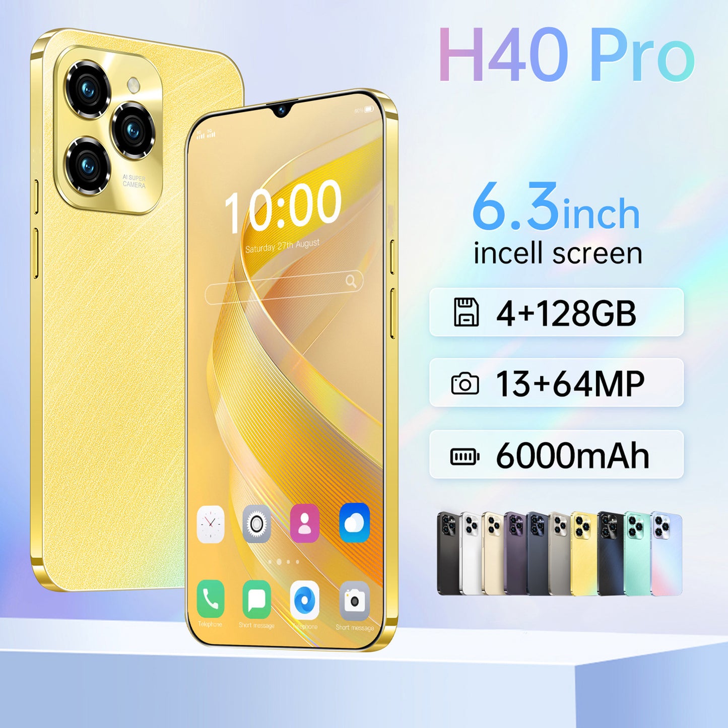HOT40 Unlocked 4G Smartphone | 6.3" FHD+, 64MP, 6000mAh Battery
