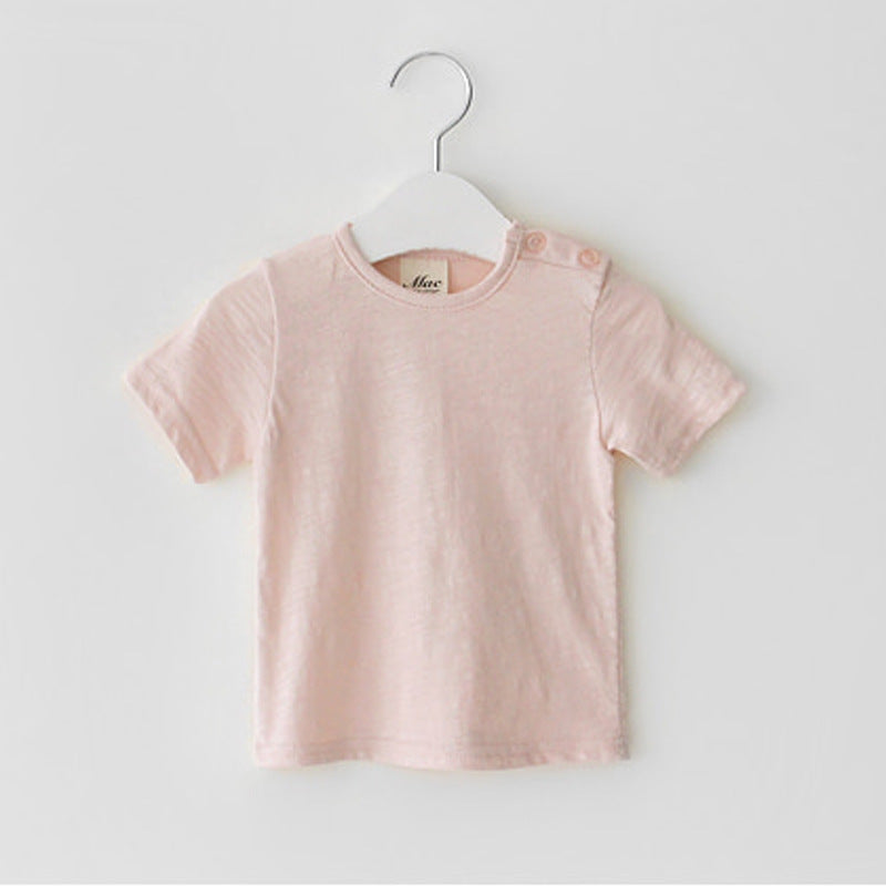 Baby Cotton Plain Short Sleeve T-Shirt – Soft Moisture-Wicking Top