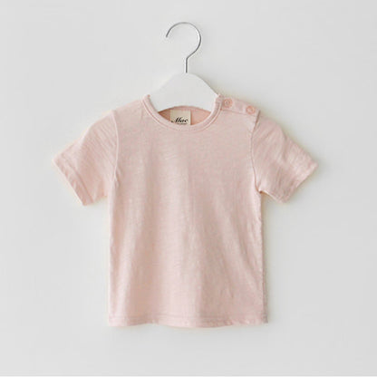 Baby Cotton Plain Short Sleeve T-Shirt – Soft Moisture-Wicking Top