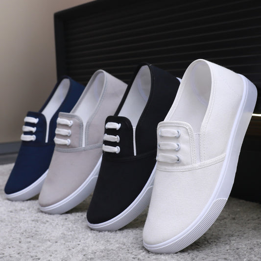 Women's Canvas Slip-On Flat Shoes – Full & Half Slipper Styles