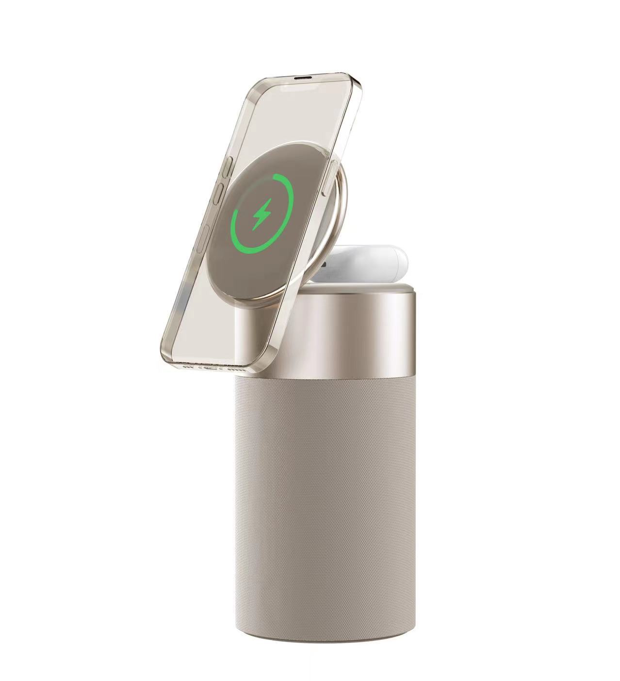 4-in-1 Bluetooth 5.0 Speaker | Qi Wireless Charger | Touch Lamp | Phone Holder