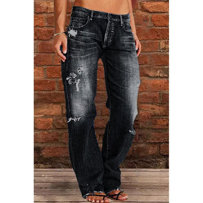 Women's High-Waist Loose Fit Jeans - Raw Hem, 10 Colours, S-5XL