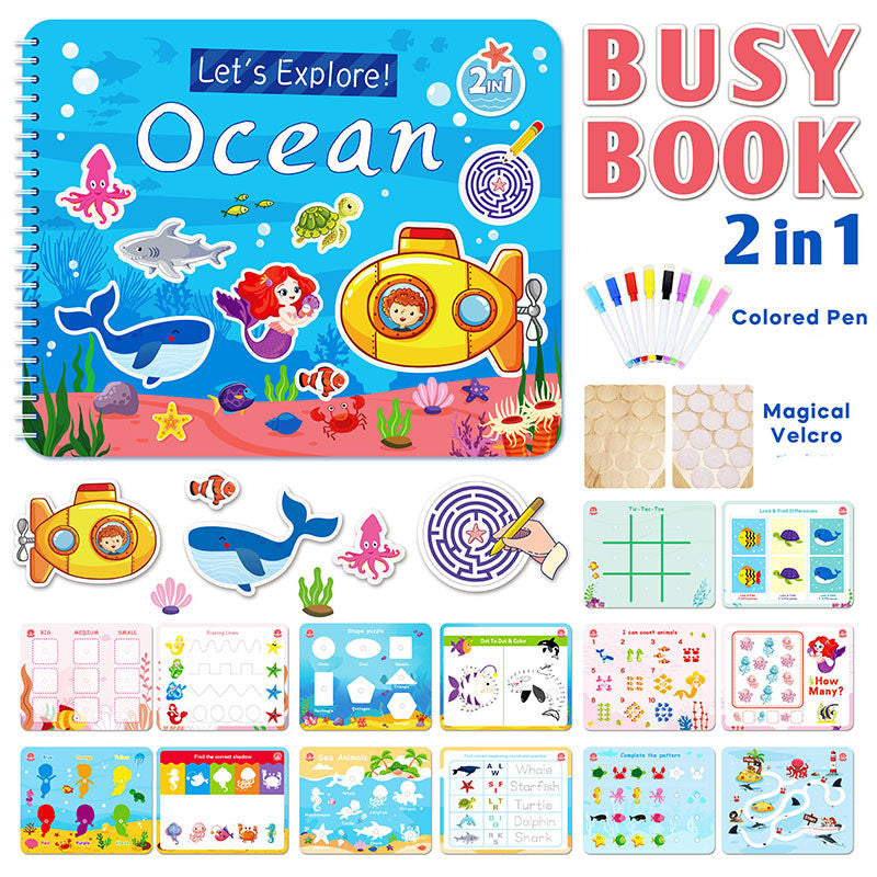 Children's Early Learning Activity Set Velcro Cards Sticker Book Ages 3+ - JParker Collections