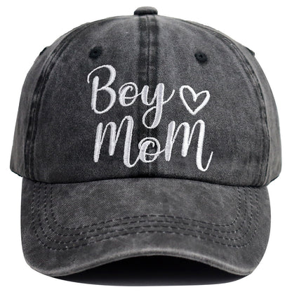 Boy Mom Embroidered Ponytail Baseball Cap | Adjustable Cotton Hat for Women