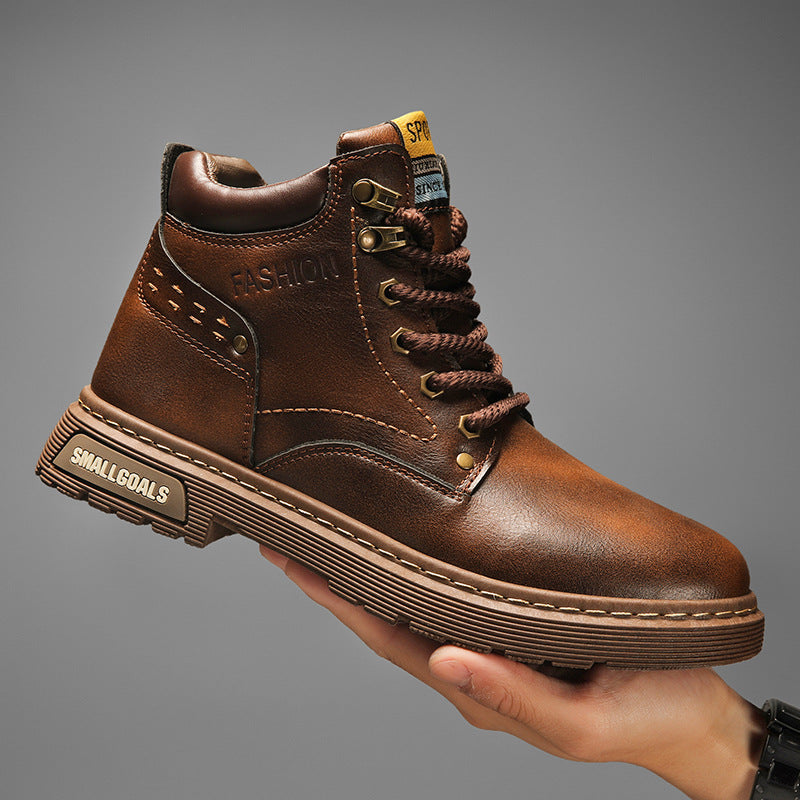 Men's Retro Low-Heel Martin Boots | British Style