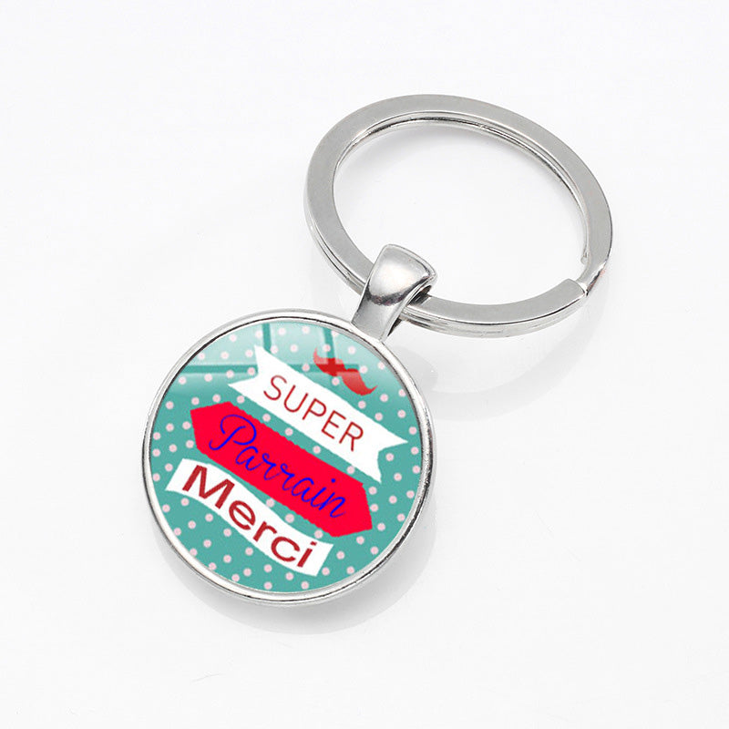 Round Glass Dome Sentiment Keychain | 13 Designs