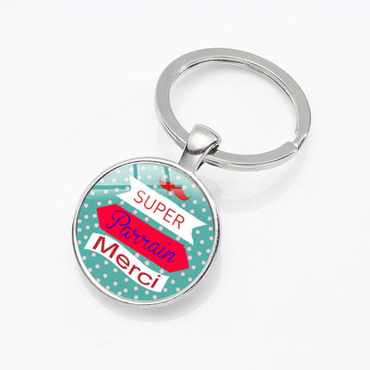 Round Glass Dome Sentiment Keychain | 13 Designs