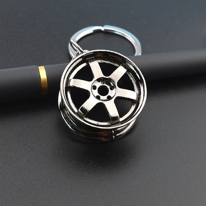 3D Wheel Hub Alloy Keychain | Car Modification Charm | JP Collections