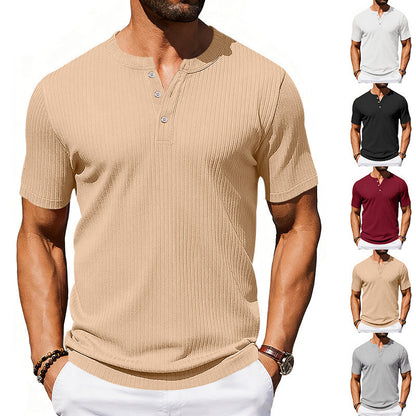 Men's Athleisure Stretch Ribbed Short Sleeve T-Shirt | 5 Colours