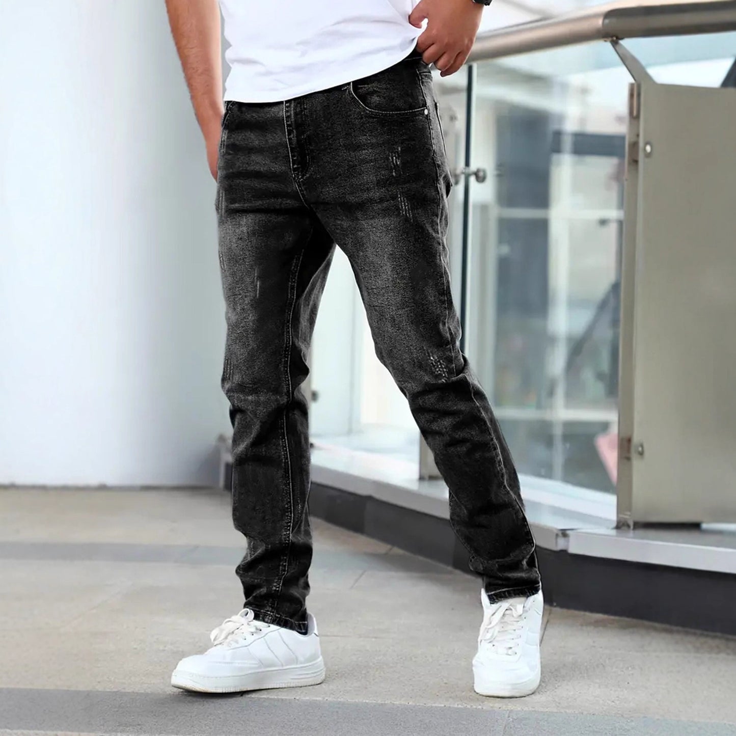 Men's Slim-Fit Stretch Jeans | Blue, Dark Blue & Black