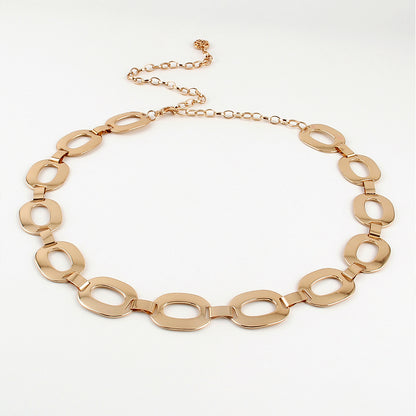 Women's Gold Waist Chain Belt – Hollow-Out Alloy Body Jewellery