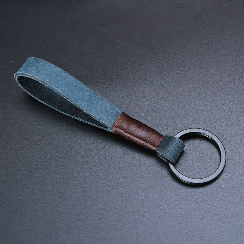 Genuine Cowhide Leather Keychain | Minimalist Skin-Grain Strap | 7 Colours