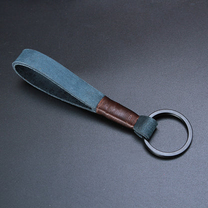 Genuine Cowhide Leather Keychain | Minimalist Skin-Grain Strap | 7 Colours