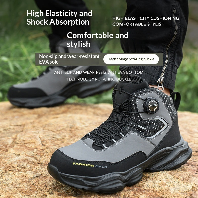 Men's Steel Toe Safety Boots – Microfibre Leather, Quick-Release Buckle | EU 36–48