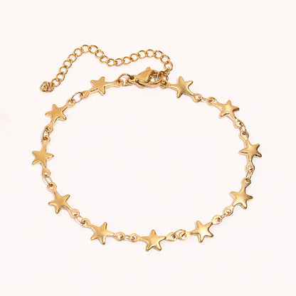 Star Design Electroplated Stainless Steel Chain Bracelet