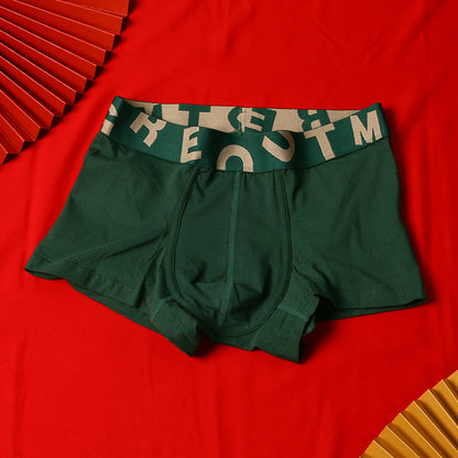 Men's Cotton Knit Boxer Briefs – Antibacterial Breathable Mid-Waist 6 Colours