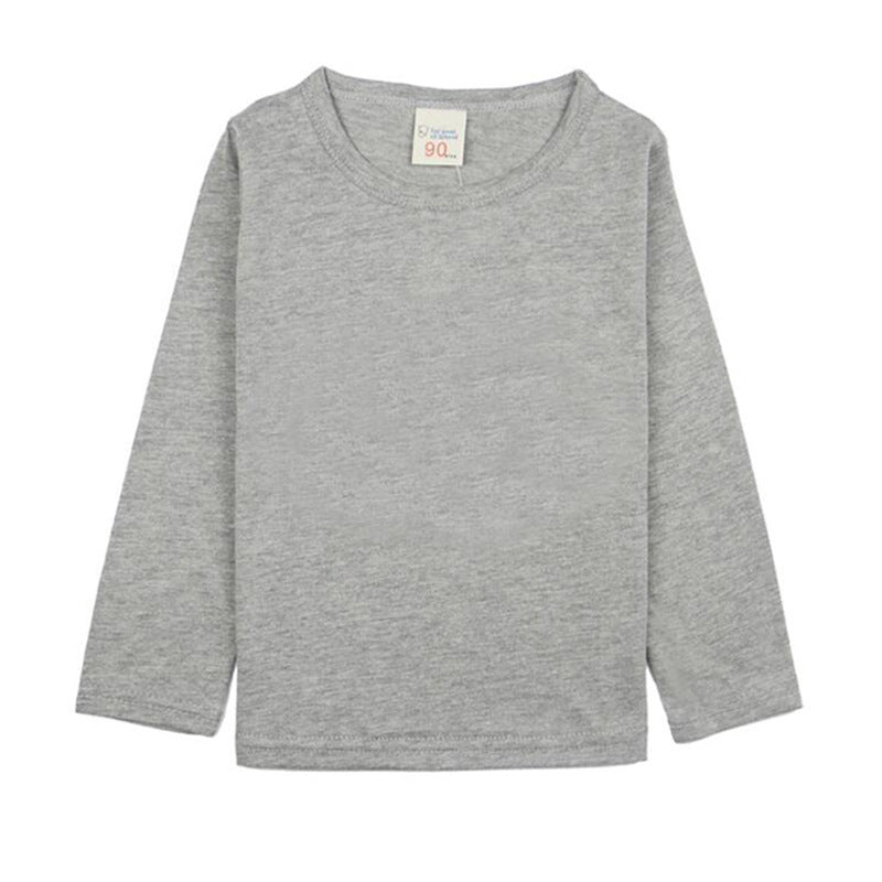 Kids Solid Colour Long Sleeve Cotton T-Shirt – 8 Colours