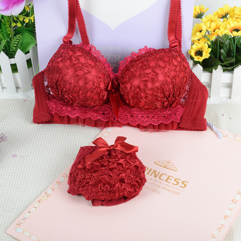 Women's Full Cup Lace Bra & Panties Set | Detachable Straps 7 Colours
