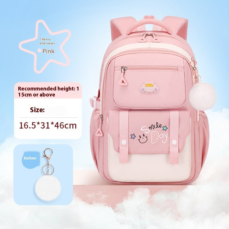 Girls Waterproof Oxford School Backpack – Spine Support, 4 Colours