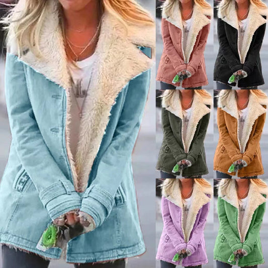 Women's Fleece-Lined Padded Jacket | 13 Colours, Sizes S–5XL