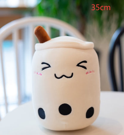 Boba Tea Plush Pillow Cushion - Soft Bubble Tea Stuffed Toy