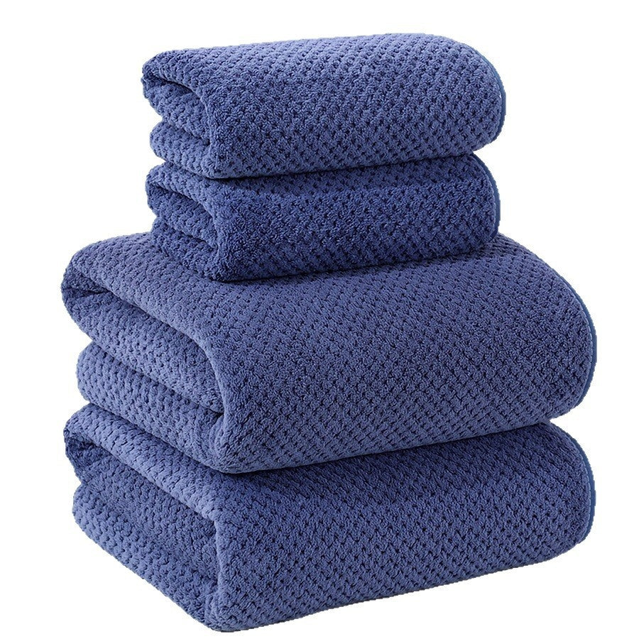 Coral Fleece 4-Piece Bath Towel Set | 8 Bold Colours | Soft & Absorbent