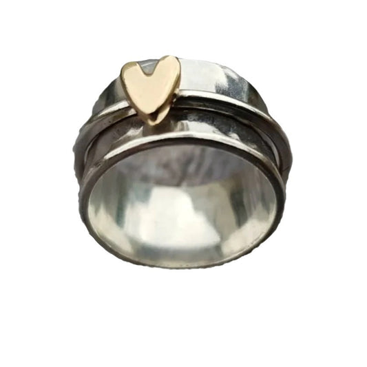 Rotating Decompression Wide-Style Engagement Ring For Women