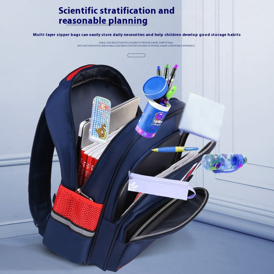 Kids' Nylon School Backpack – Air Pillow Straps & Anti-Theft, 20–35L