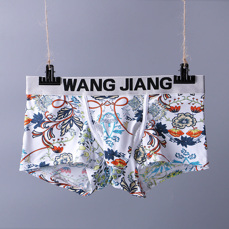 Men's Ice Silk Printed Boxer Briefs – Soft Nylon Knit Underwear 20 Designs