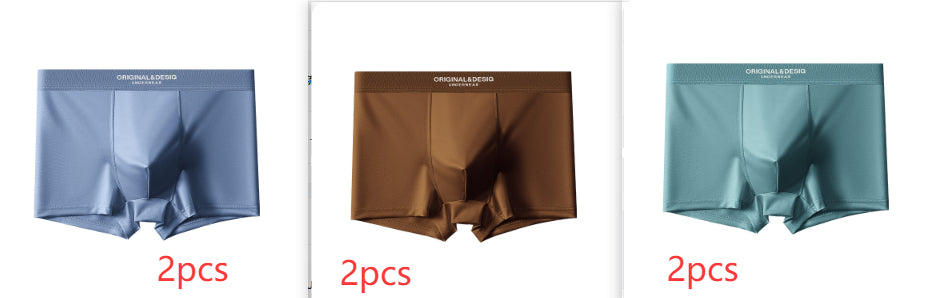 Men's Satin Nylon Boxer Briefs – Breathable Mid-Waist 5 Colours