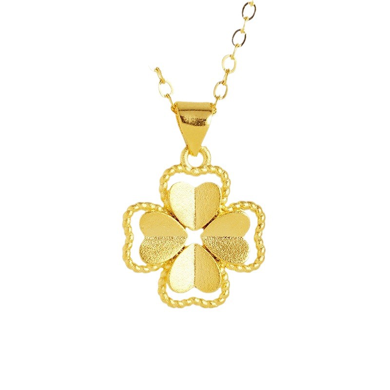 Four-Leaf Clover Electroplated Clavicle Chain Necklace