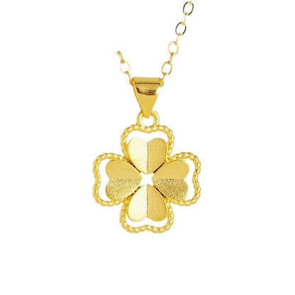 Four-Leaf Clover Electroplated Clavicle Chain Necklace