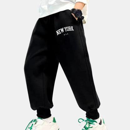 Men's Casual Fleece Sweatpants – Letter Print Sport Joggers