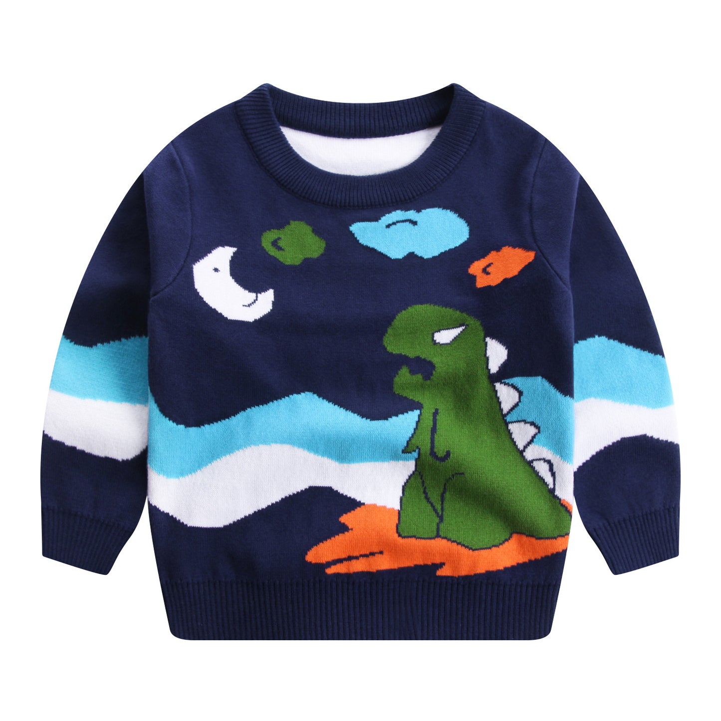 Boys' Cotton Dinosaur Print Sweatshirt | Long Sleeve Kids Top