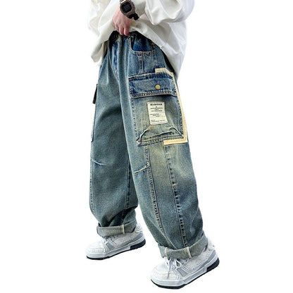 Boys Denim Straight-Leg Jeans | Lightweight Mid-Rise | Heights 120-170cm