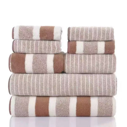 Coral Fleece 8-Piece Towel Set | Bath, Hand & Face Towels | 5 Colours