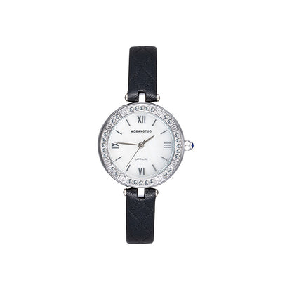 Women's Mineral Glass Quartz Watch | Roman & Diamond Dial