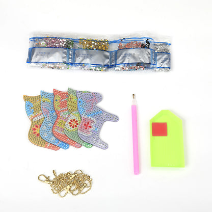 Diamond Painting Horse Keychain Set of 5 | Nordic Acrylic Pendant | JP Collections